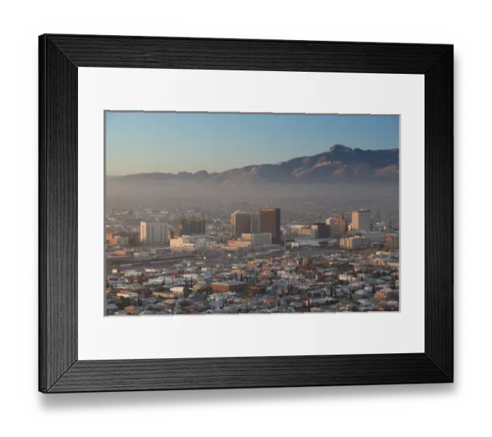 Framed Print : USA-TEXAS-El Paso: Downtown View from Scenic Drive / Dawn Framed Print : USA-TEXAS-El Paso: Downtown View from Scenic Drive / Dawn