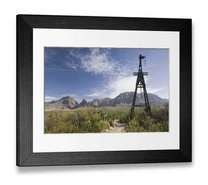 Framed Print : USA-TEXAS-Big Bend Area-Big Bend National Park: Sam Nail Ranch / Old Windmill Framed Print : USA-TEXAS-Big Bend Area-Big Bend National Park: Sam Nail Ranch / Old Windmill