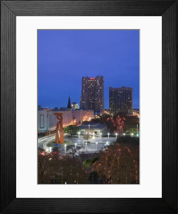 Framed Print : USA-TEXAS-San Antonio: Downtown View of East Commerce Street / Evening Framed Print : USA-TEXAS-San Antonio: Downtown View of East Commerce Street / Evening