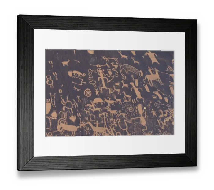 Framed Print : NA, Utah, Canyonlands. Newspaper Rock State Historical Monument. Ancient petroglyphs