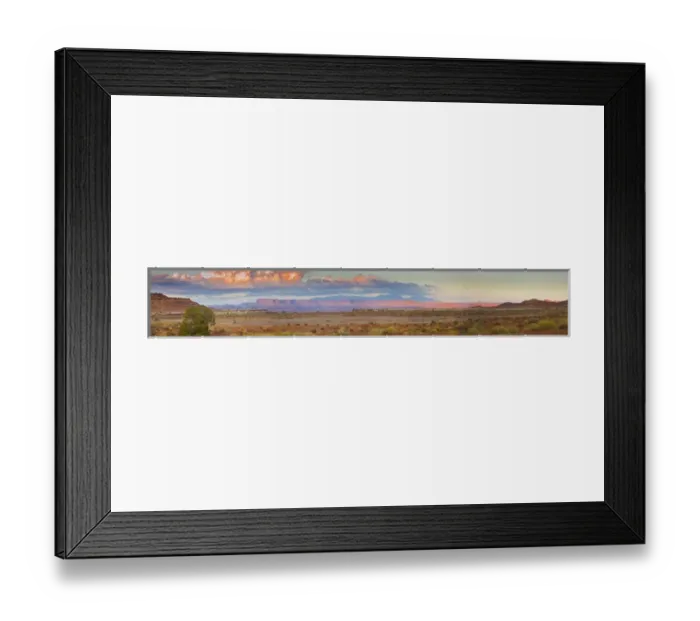 Framed Print : USA, Utah, Moab, Canyonlands National Park. Panoramic view of mesa and Monte La Sal Mountains