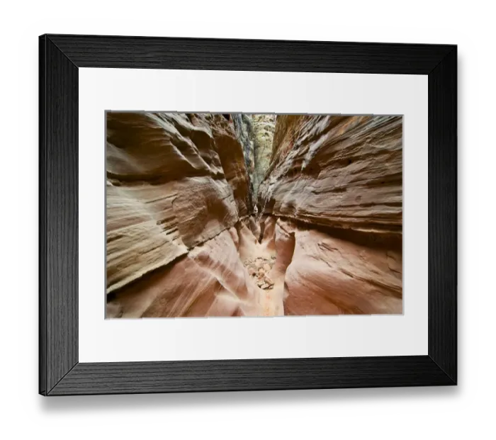 Framed Print : USA, Utah, San Rafael Swell. Sculptured sandstone formations in narrows of Little Framed Print : USA, Utah, San Rafael Swell. Sculptured sandstone formations in narrows of Little