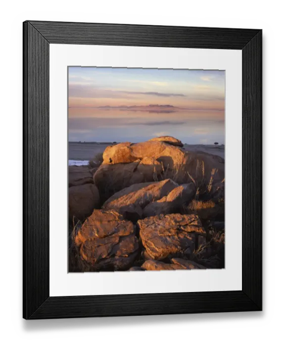 Framed Print : USA, Utah, Great Salt Lake, Boulders on Stansbury Island Framed Print : USA, Utah, Great Salt Lake, Boulders on Stansbury Island