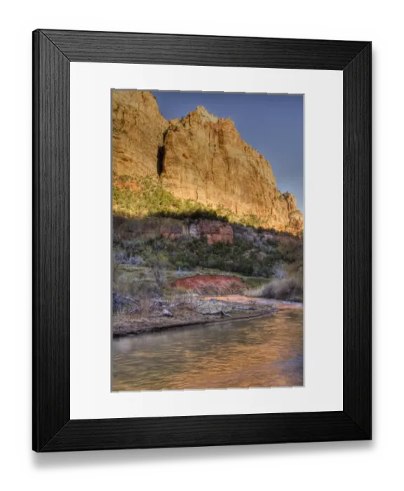 Framed Print : USA, Utah, Zion National Park, North Fork of the Virgin River with Soaring Towers Framed Print : USA, Utah, Zion National Park, North Fork of the Virgin River with Soaring Towers