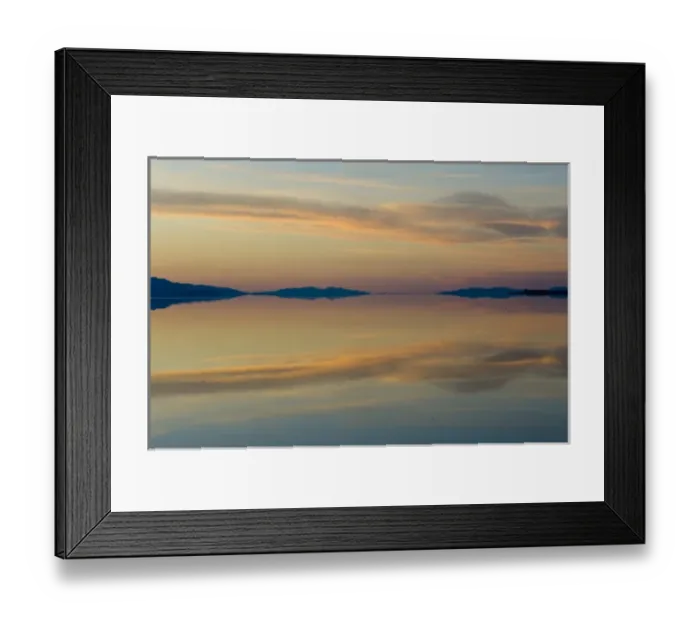 Framed Print : View of Ogden Bay and Fremont Island at Sunset from Antelope Island Causeway, Antelope Framed Print : View of Ogden Bay and Fremont Island at Sunset from Antelope Island Causeway, Antelope