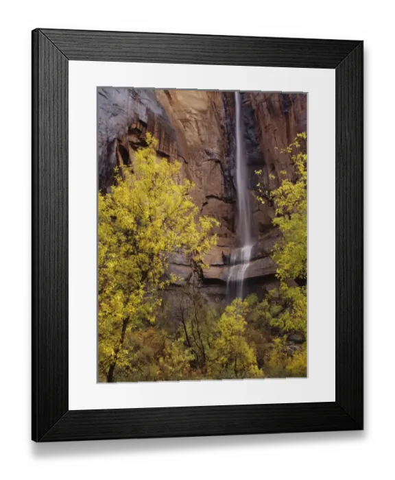 Framed Print : At the head of Zion canyon, waterfalls run intermittantly Framed Print : At the head of Zion canyon, waterfalls run intermittantly