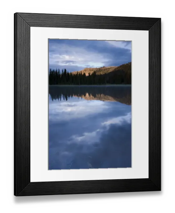 Framed Print : Early light hits Haystack Mountain and is reflected in a mountain lake - Uinta Mountains Framed Print : Early light hits Haystack Mountain and is reflected in a mountain lake - Uinta Mountains