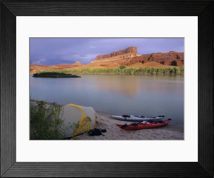 Framed Print : Kayak camp along the Colorado River across from Harts Point downstream from the town of Moab Framed Print : Kayak camp along the Colorado River across from Harts Point downstream from the town of Moab