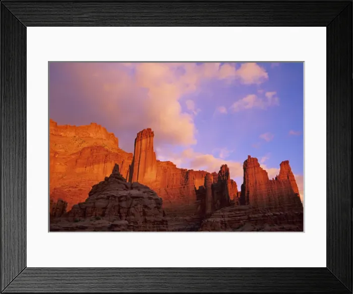 Framed Print : Evening light illuminates the Fisher Towers east of Moab, Utah Framed Print : Evening light illuminates the Fisher Towers east of Moab, Utah
