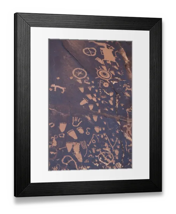 Framed Print : Newspaper Rock S. P. UT Near Monticello. Petroglyphs