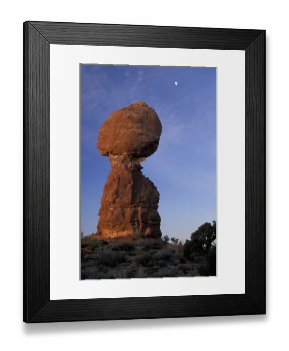 Framed Print : NA, USA, Utah, Arches National Park. Balanced Rock at sunrise
