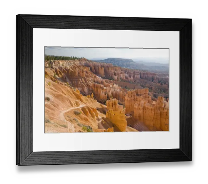 Framed Print : UT, Bryce Canyon National Park, Bryce Amphitheater and Navajo Loop trail, view