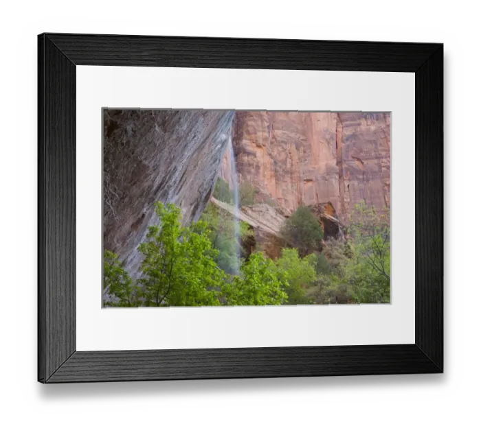 Framed Print : Utah, Zion National Park, Waterfall at Lower Emerald Pool Framed Print : Utah, Zion National Park, Waterfall at Lower Emerald Pool