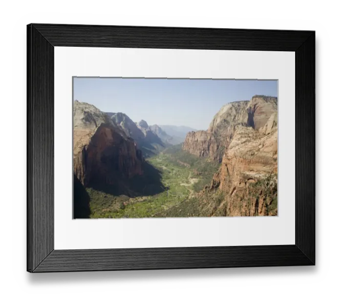 Framed Print : Utah, Zion National Park, view into Zion Canyon from Angels Landing summit, Virgin Framed Print : Utah, Zion National Park, view into Zion Canyon from Angels Landing summit, Virgin