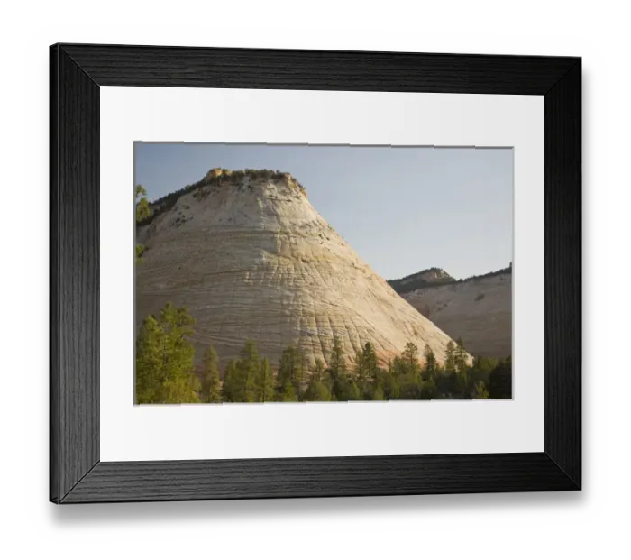 Framed Print : Utah, Zion National Park, Checkerboard Mesa, checkerboard pattern caused from blowing sand