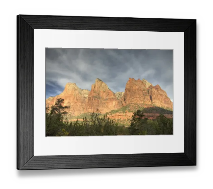 Framed Print : UT, Zion National Park, Zion Canyon, Court of the Patriarchs