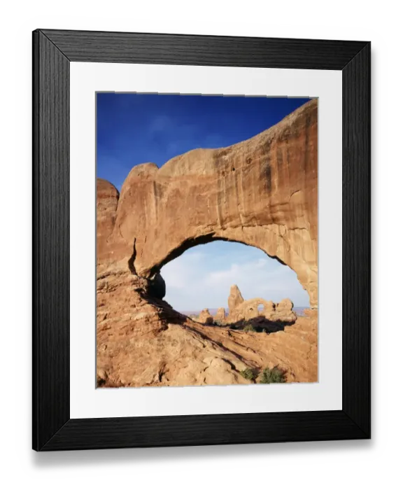 Framed Print : USA, Utah, Arches National Park, Double Arch frames Tunnel arch Framed Print : USA, Utah, Arches National Park, Double Arch frames Tunnel arch