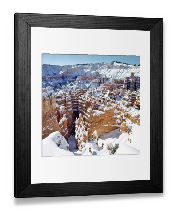Framed Print : USA, Utah, Bryce Canyon NP. Snow-covered hoodoos as seen from the overlook at Bryce Framed Print : USA, Utah, Bryce Canyon NP. Snow-covered hoodoos as seen from the overlook at Bryce