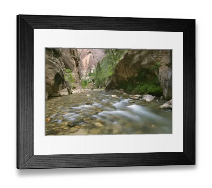 Framed Print : Virgin River reflecting the walls of the Narrows, Zion National Park, Utah, USA Framed Print : Virgin River reflecting the walls of the Narrows, Zion National Park, Utah, USA