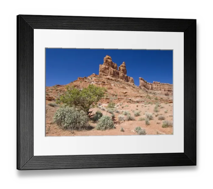 Framed Print : USA, UT, Redrock Formations in Valley of the Gods near Mexican Hat Rock
