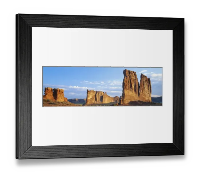Framed Print : USA, Utah, Arches National Park, Courthouse Towers, Sunlight over varied rock formations Framed Print : USA, Utah, Arches National Park, Courthouse Towers, Sunlight over varied rock formations