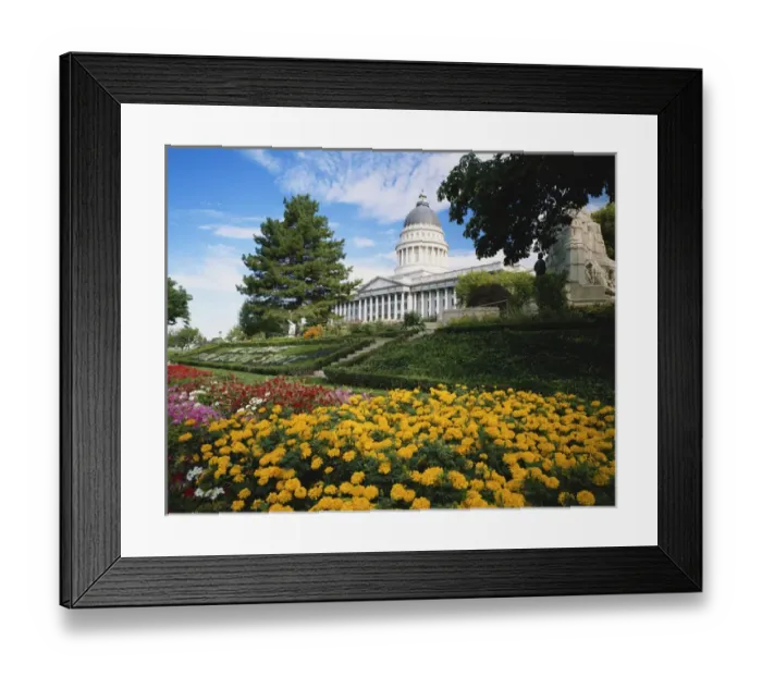 Framed Print : USA, Utah, Salt Lake City, Utah State Capitol Building and garden Framed Print : USA, Utah, Salt Lake City, Utah State Capitol Building and garden