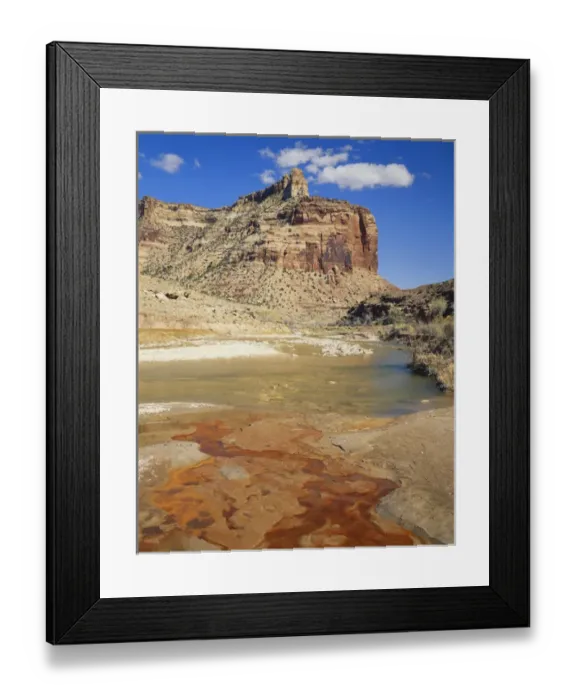 Framed Print : USA, Utah, View of San Rafael swell with iron-stained river
