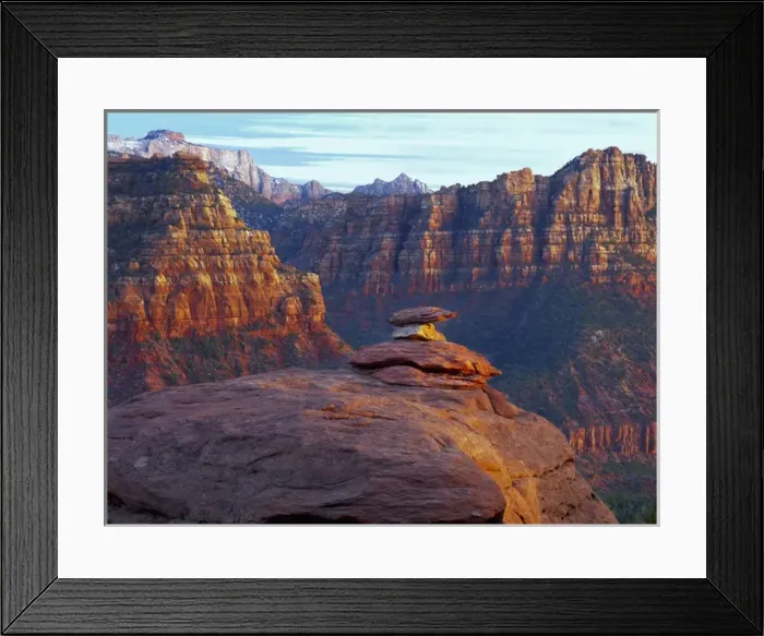 Framed Print : Zion National Park, Utah. USA. Sandstone above Grapevine Wash. Cliffs of Great West
