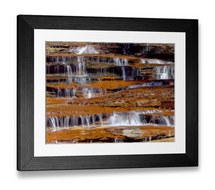 Framed Print : Zion National Park, Utah. USA. North Creek cascades over sandstone ledges Framed Print : Zion National Park, Utah. USA. North Creek cascades over sandstone ledges