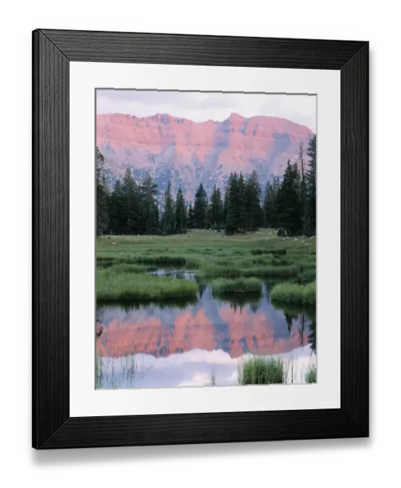 Framed Print : USA, Utah, High Uintas Wilderness, Wasatch National Forest, Ostter Peak reflected Framed Print : USA, Utah, High Uintas Wilderness, Wasatch National Forest, Ostter Peak reflected