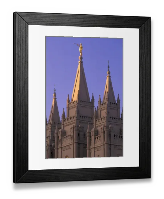 Framed Print : USA, Utah, Salt Lake City, Temple Square, Mormon Temple at dawn, Angel Moroni Framed Print : USA, Utah, Salt Lake City, Temple Square, Mormon Temple at dawn, Angel Moroni