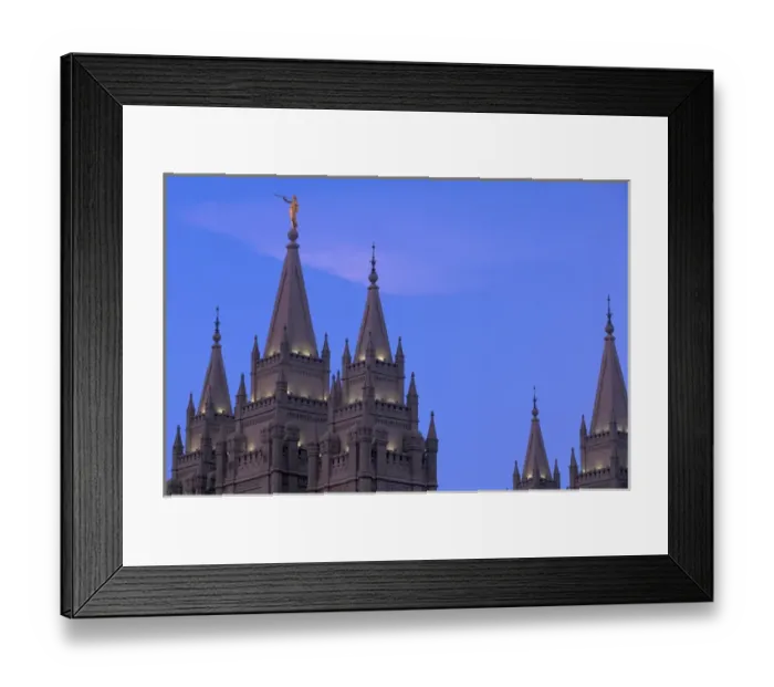 Framed Print : USA, Utah, Salt Lake City, Temple Square, Mormon Temple at dawn