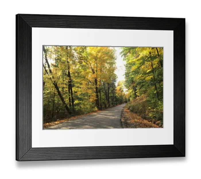 Framed Print : Tranquil Road with Fall Colors in Vermont