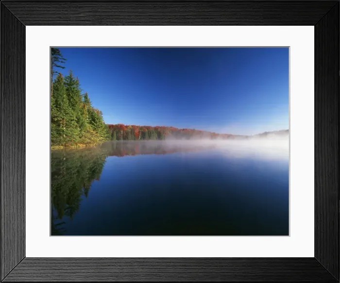 Framed Print : USA, Vermont, Adams Reservoir, Woodford State Park, Autumn trees reflected in reservoir
