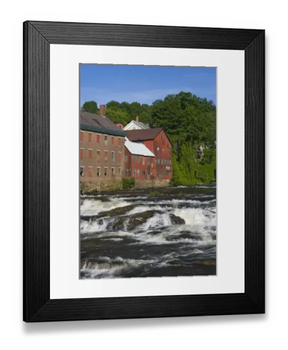 Framed Print : Mill buildings on the Black River in Springfield, Vermont Framed Print : Mill buildings on the Black River in Springfield, Vermont