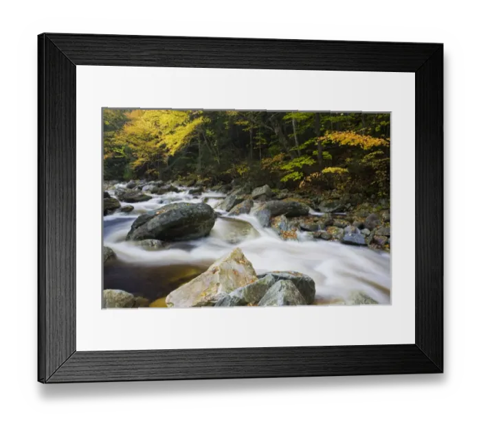 Framed Print : Roaring Brook in fall in Vermonts Green Mountains. Green Mountain National Forest