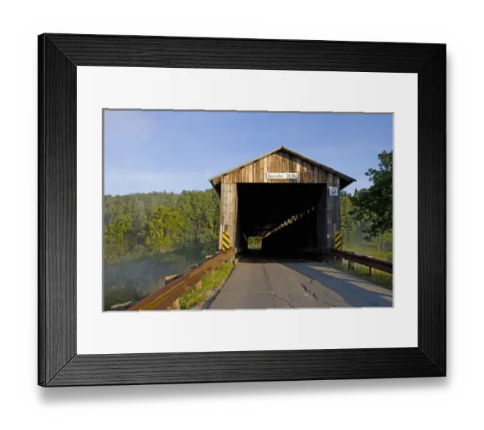Framed Print : The Mount Orne covered bridge spans the Connecticut River between Lunenburg, Vermont and Lancaster Framed Print : The Mount Orne covered bridge spans the Connecticut River between Lunenburg, Vermont and Lancaster