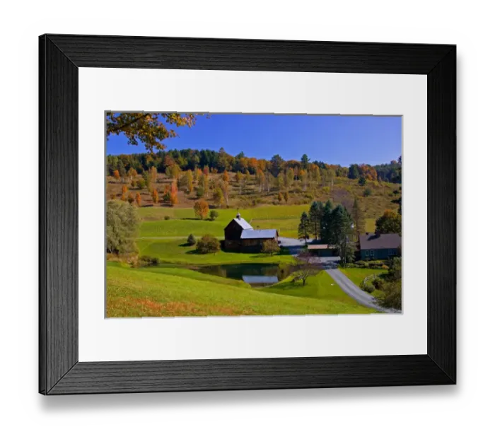 Framed Print : USA, Vermont, North of Woodstock, Fall scenic of Farmland along Cloudland Road Framed Print : USA, Vermont, North of Woodstock, Fall scenic of Farmland along Cloudland Road