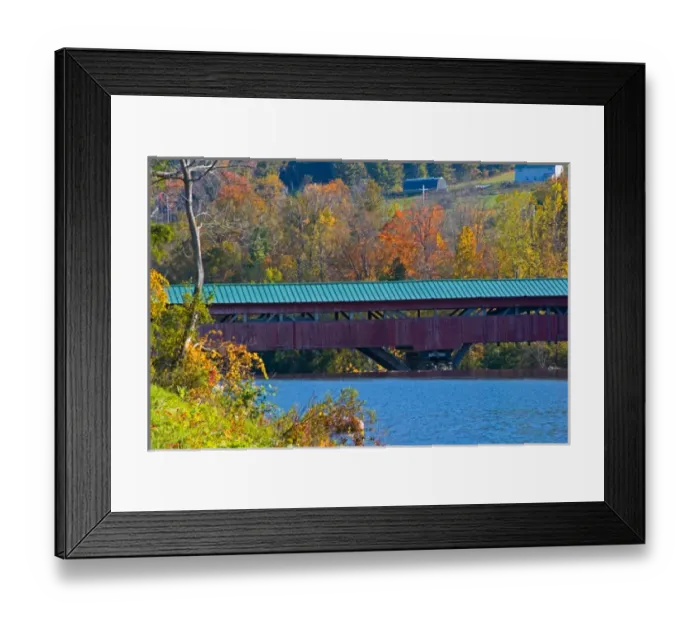 Framed Print : USA, Vermont, Taftsville, Fall landscape with covered bridge Framed Print : USA, Vermont, Taftsville, Fall landscape with covered bridge
