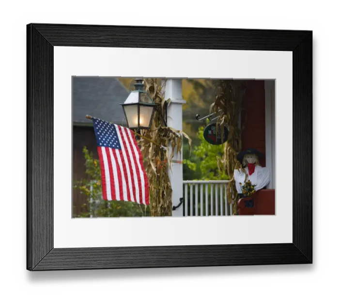 Framed Print : USA, Vermont, Gralton, Rustic old town