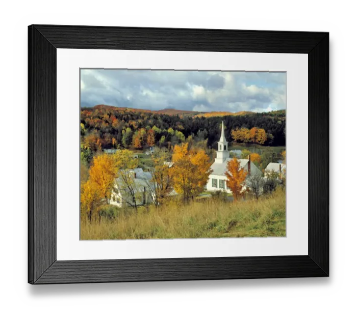 Framed Print : USA, Vermont, Waits River. An overview of the quaint, fall-tickled village of Waits River Framed Print : USA, Vermont, Waits River. An overview of the quaint, fall-tickled village of Waits River