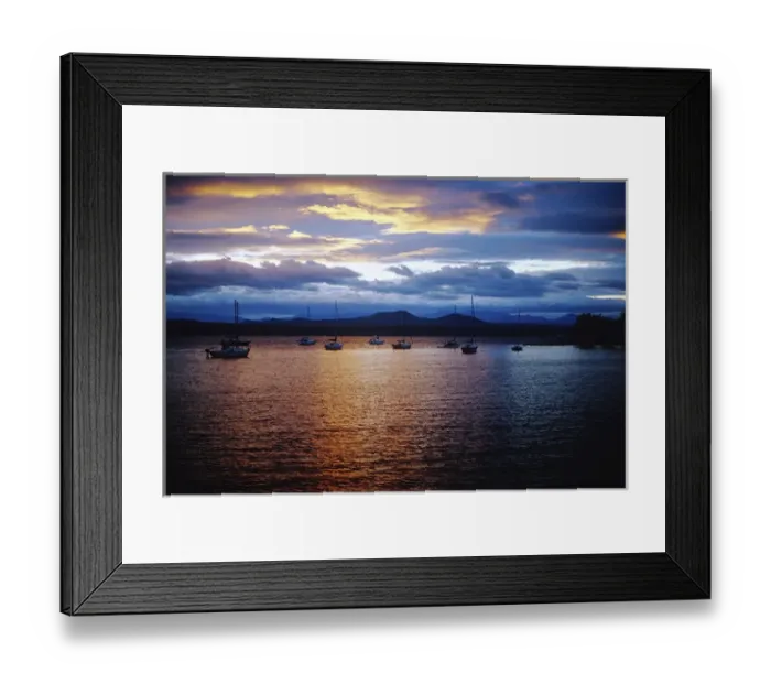 Framed Print : North America, USA, Vermont, Lake Champlain. Boats on the waters of Lake Champlain