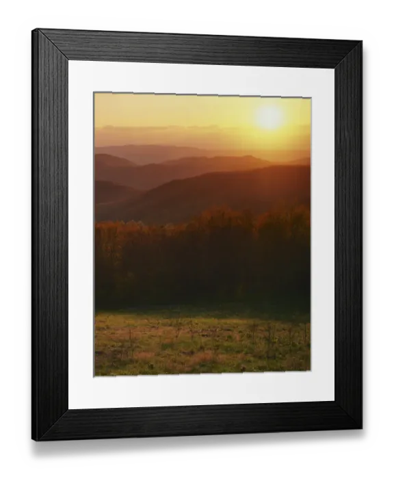 Framed Print : USA, Virginia, Shenandoah National Park, Sunset from Hazeltop Ridge