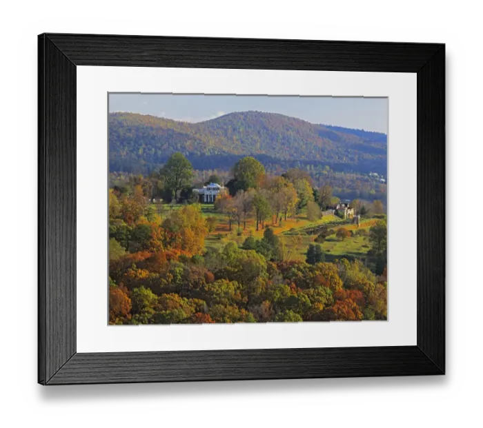 Framed Print : USA, Virginia, Albemarle County, Autumn hills and Monticello