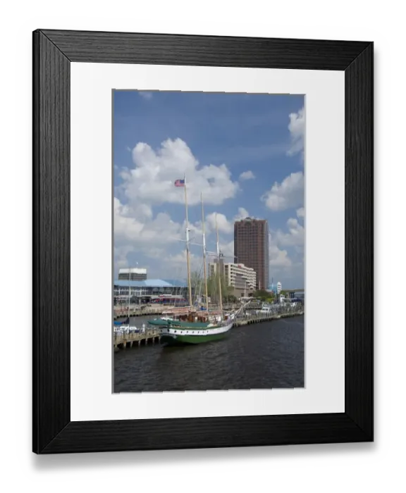Framed Print : Virginia, Norfolk, Waterside Marina. Port are skyline view of Norfolk Framed Print : Virginia, Norfolk, Waterside Marina. Port are skyline view of Norfolk
