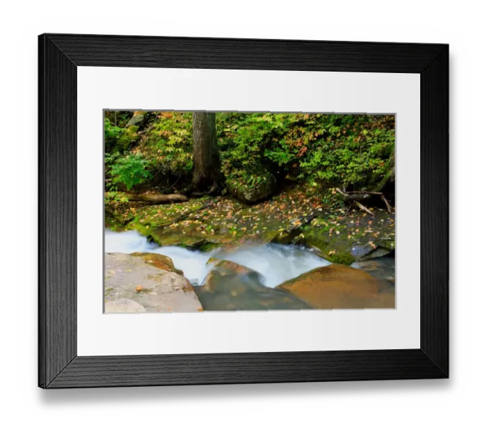Framed Print : USA, Virginia, Jefferson National Forest, Roaring Run, Waterfall with Fall colors
