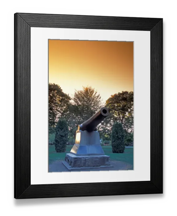 Framed Print : NA, USA, Washington, Walla Walla, Pioneer Park, old canon, filtered sky