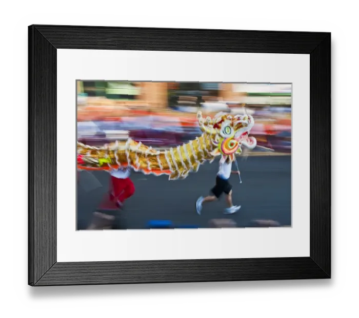 Framed Print : USA, Washington, Seattle. 100ft dragon in Chinatown Seafair Parade