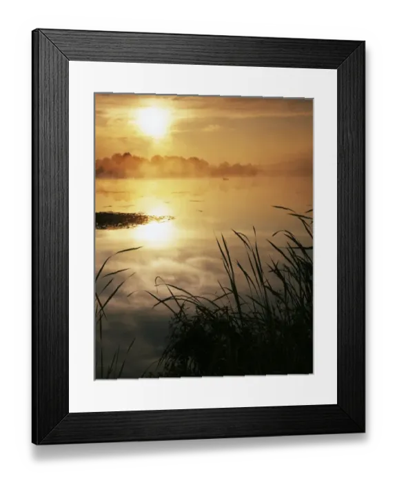 Framed Print : USA, Washington, Lopez Island, Morning fog on Hummel Lake Framed Print : USA, Washington, Lopez Island, Morning fog on Hummel Lake