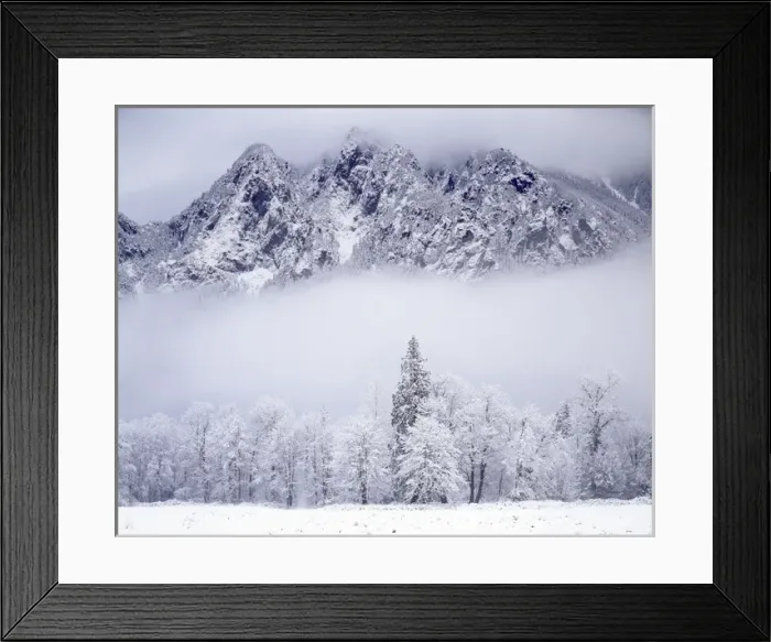 Framed Print : USA, Washington, King County, Mt. Si after snowfall, Cascade Range